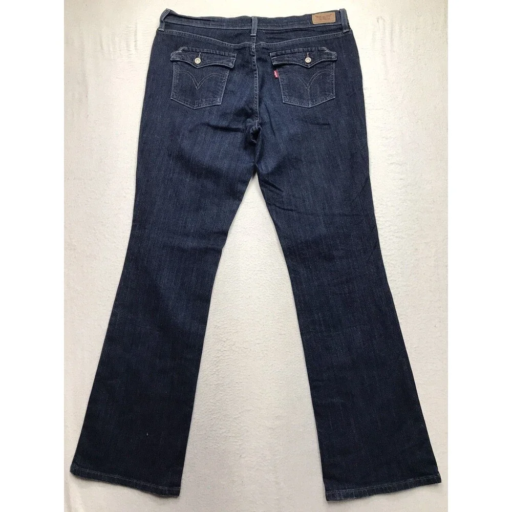 LEVIS 515 Bootcut Jeans Women 36x34 (32/34 tag) Dark Wash Stretch Western Flap